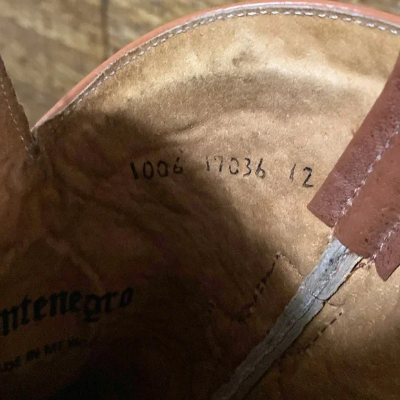 vintage Montenegro tan brown cowboy boots crocodile leather 22 1/2 ? With belt